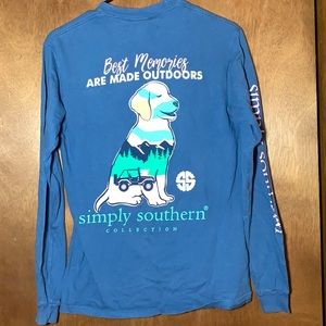 Simply Southern Jeep and Golden Retriever long sleeve tee